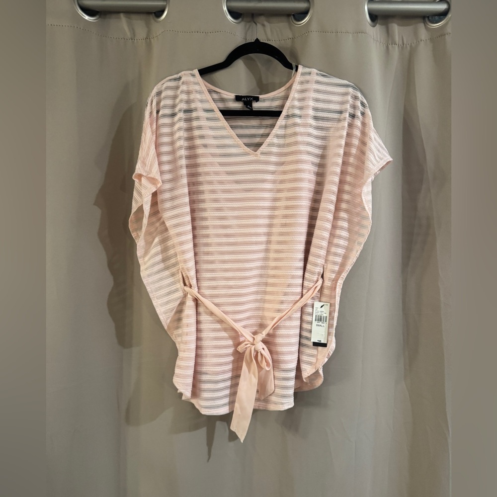 Alyx Light Pink Striped Blouse with belt